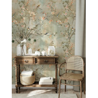 Beyaz Zeminli Duvar Kağıdı: Sökülebilir Kendinden Yapışkanlı Çiçek Desenli Duvar Posteri