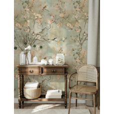 Beyaz Zeminli Duvar Kağıdı: Sökülebilir Kendinden Yapışkanlı Çiçek Desenli Duvar Posteri